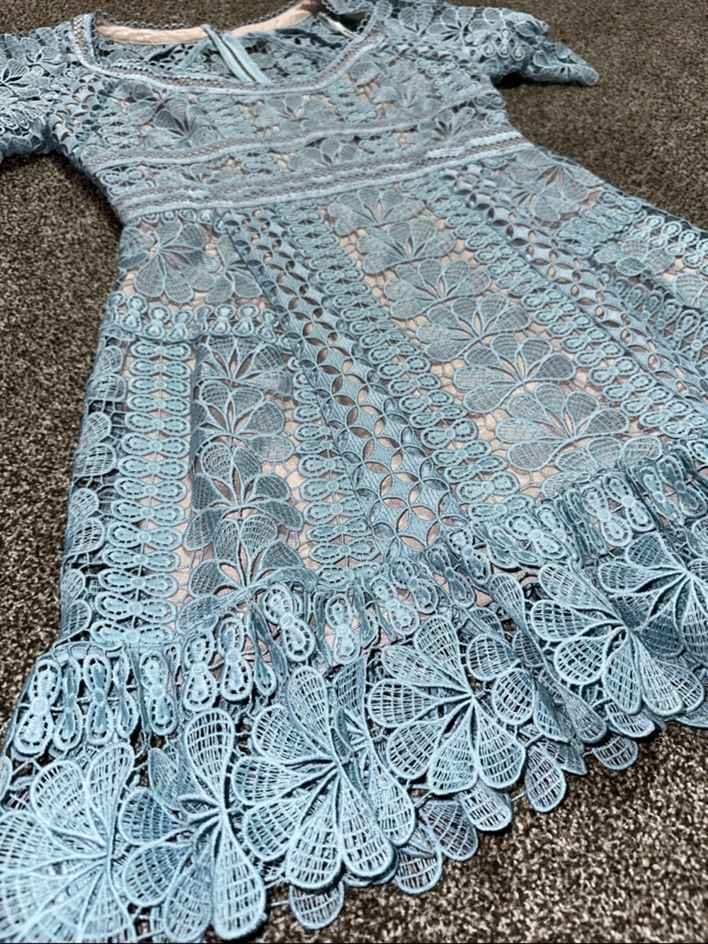 Self Portrait floral guipure lace mini dress lace size 8 - Picture 5 of 9